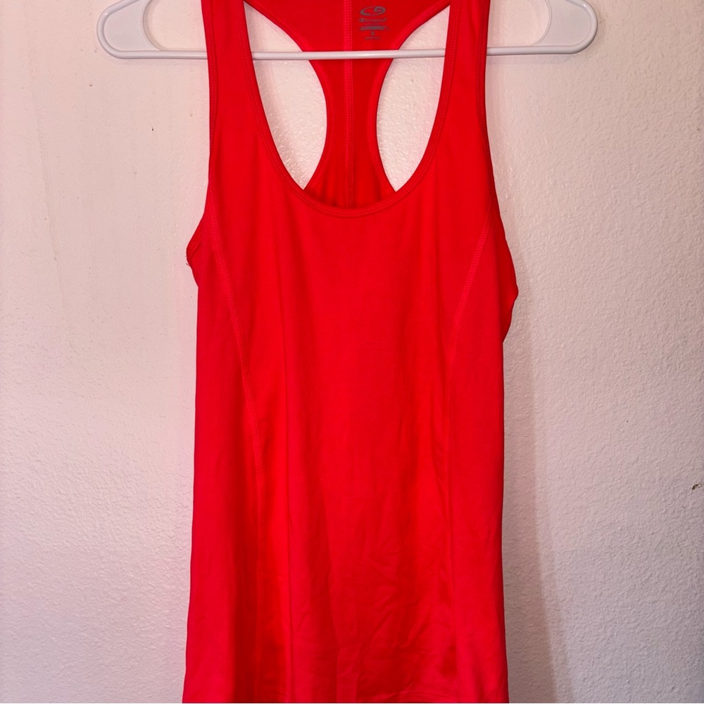 Champion Women's Vibrant Neon  Red Muscle Tee Athletic Tank